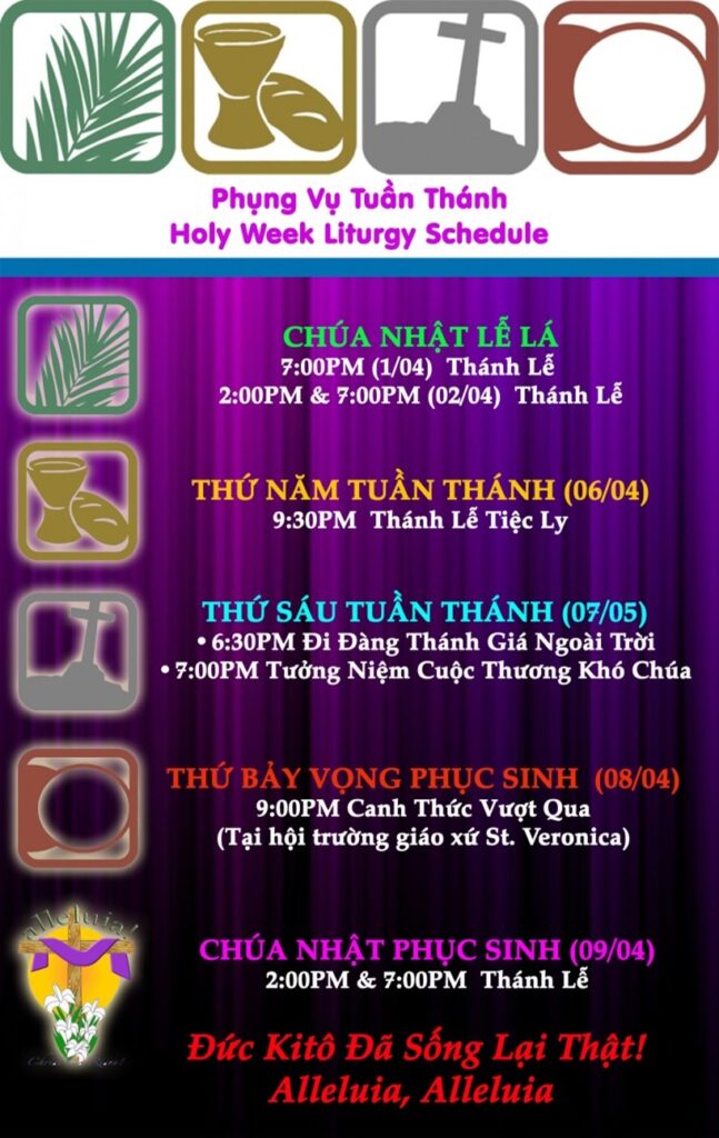 holy week schedule 2023 Our Lady of La Vang Mission Giáo Họ Đức Mẹ